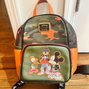 Loungefly Disney Mickey Donald Goofy Camo Street Backpack BoxLunch Exclusive‎